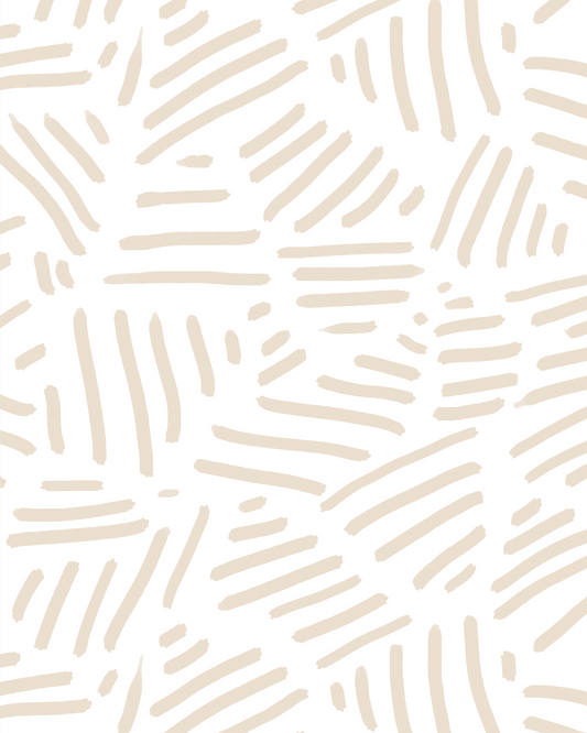 Simple Stripes Wallpaper, white and tan
