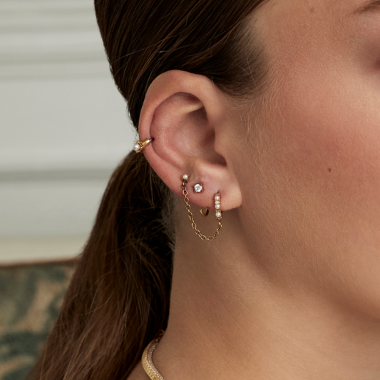 Single Lara Pearl Hoop Earring