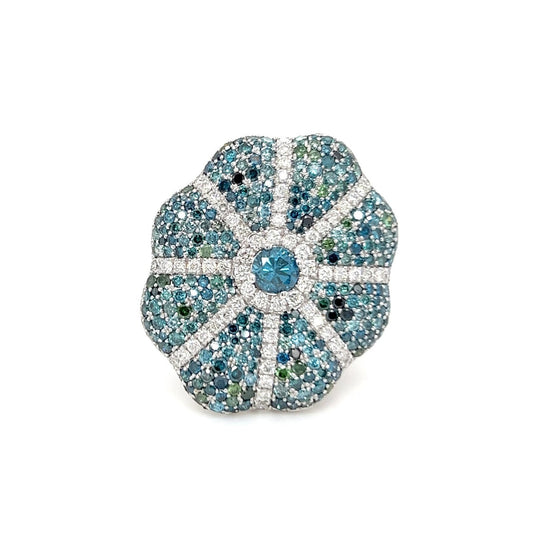 Sky Burst  Blue Diamond Ring