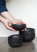 Black Matte Stoneware Mini Bowl