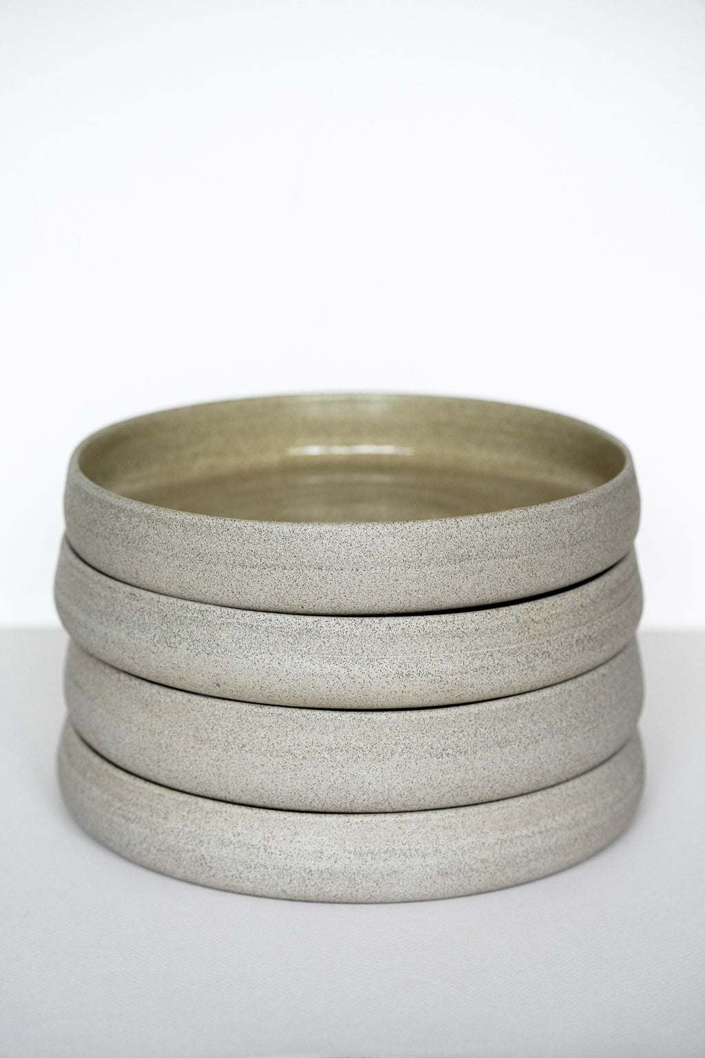 Handmade Stoneware Dinner Plates with High Sides "Concrete"