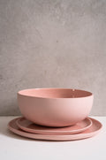 Handmade Porcelain Salad Serving Bowl. Powder Pink