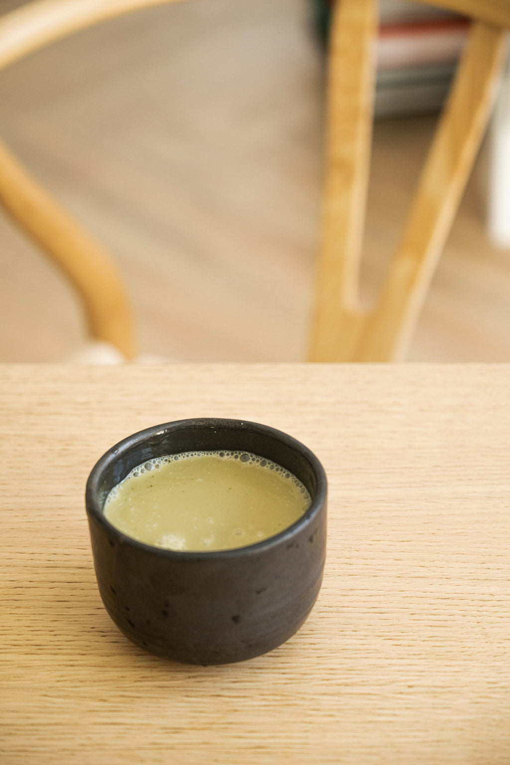 Black Matte Stoneware Matcha Bowl