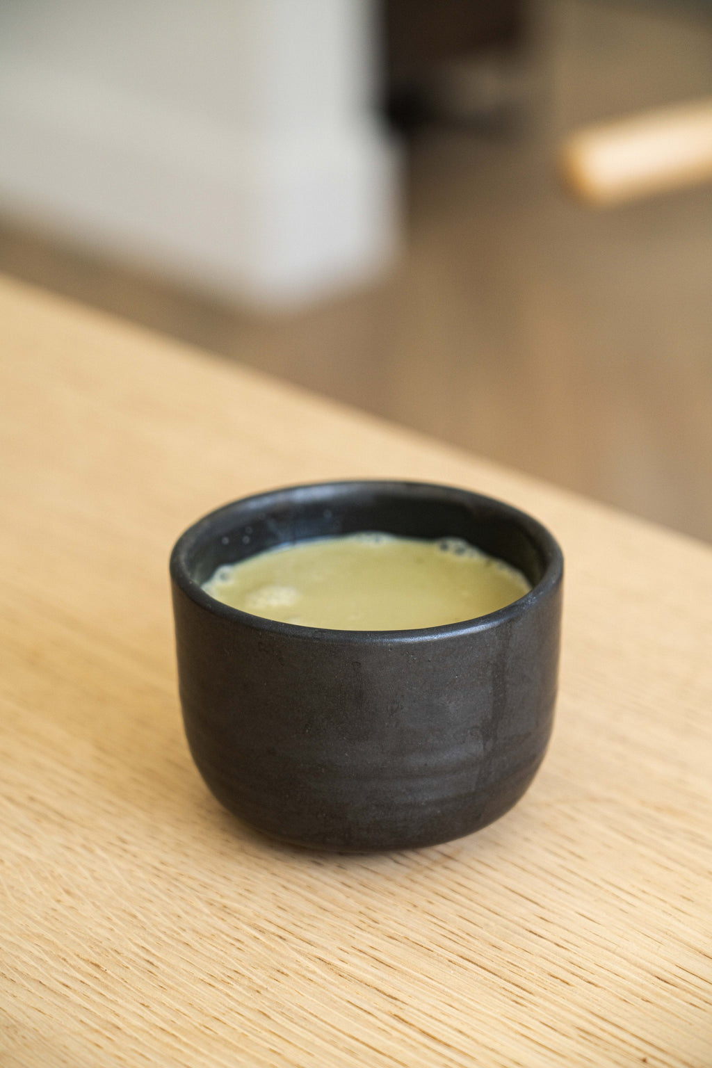 Black Matte Stoneware Matcha Bowl