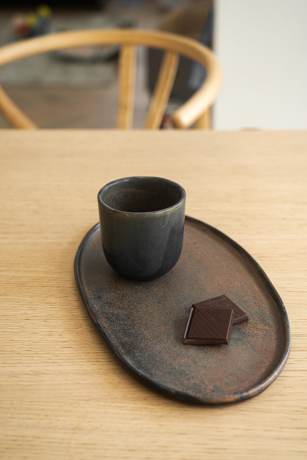Rust Stoneware Oval Serving Platter