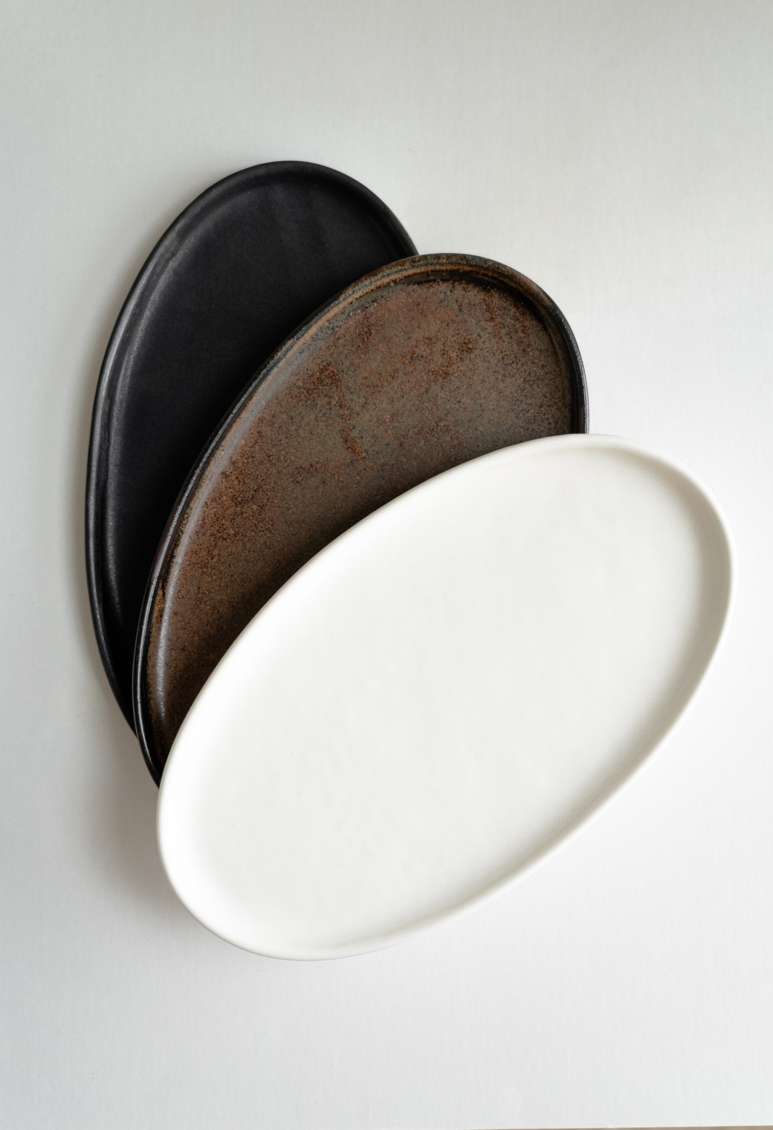 Rust Stoneware Oval Serving Platter