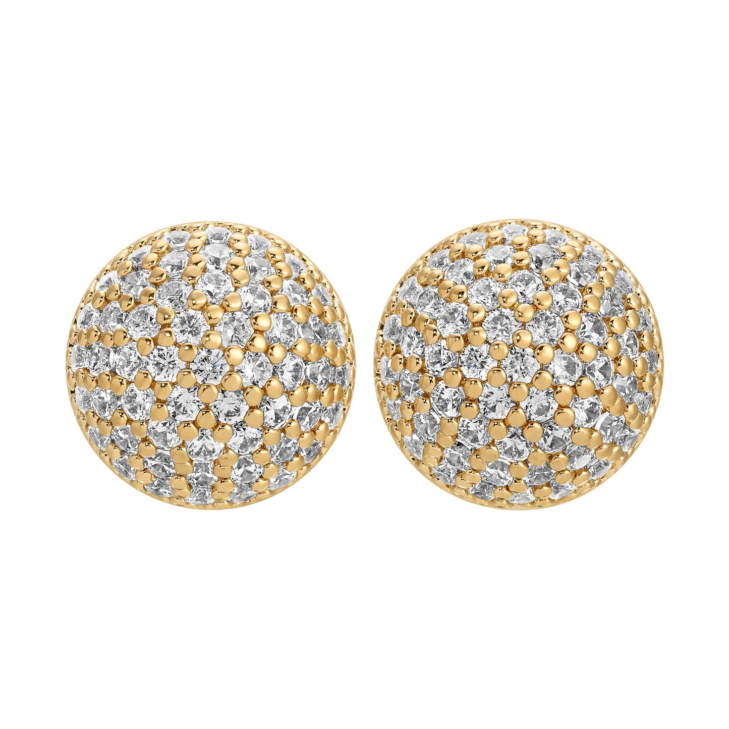 Sphere Earrings - Gold Pave Medium