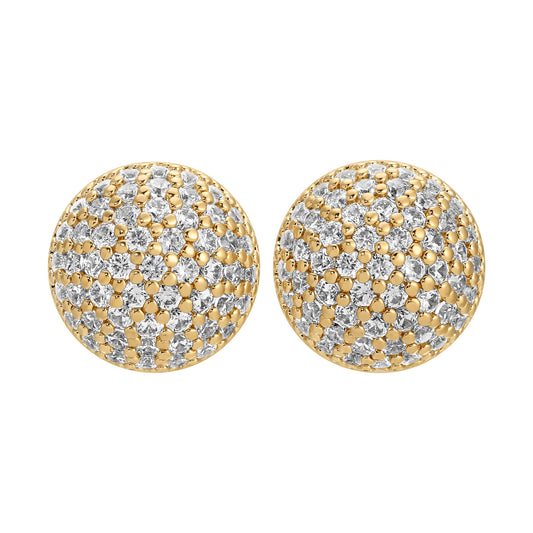 Sphere Earrings - Gold Pave Medium