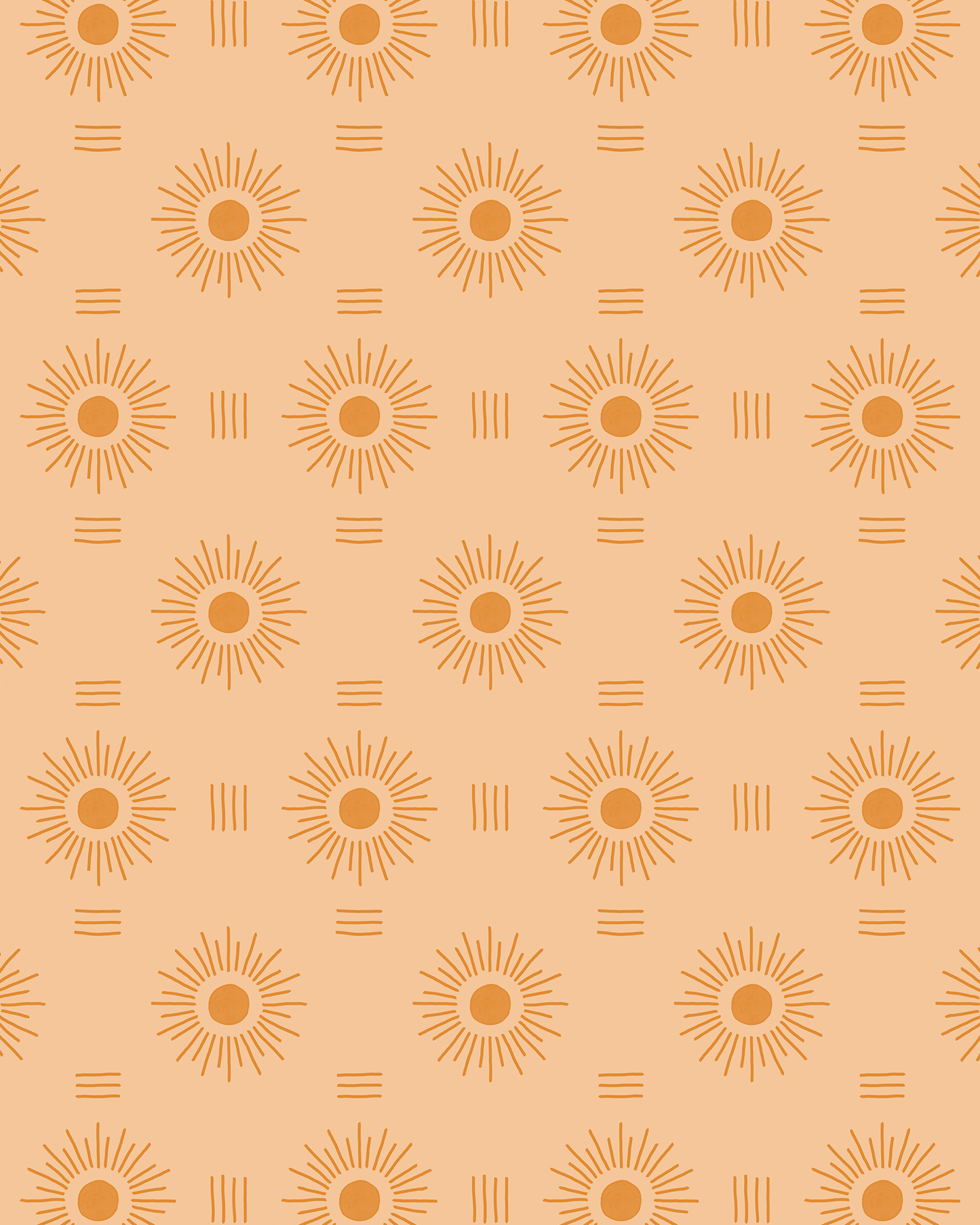 Sun Rays Wallpaper, peach and orange