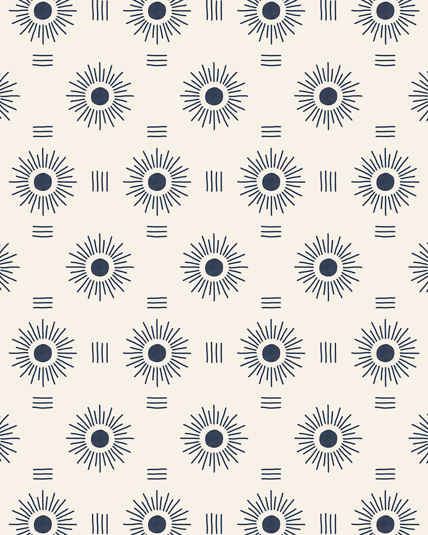 Sun Rays Wallpaper, off-white and navy