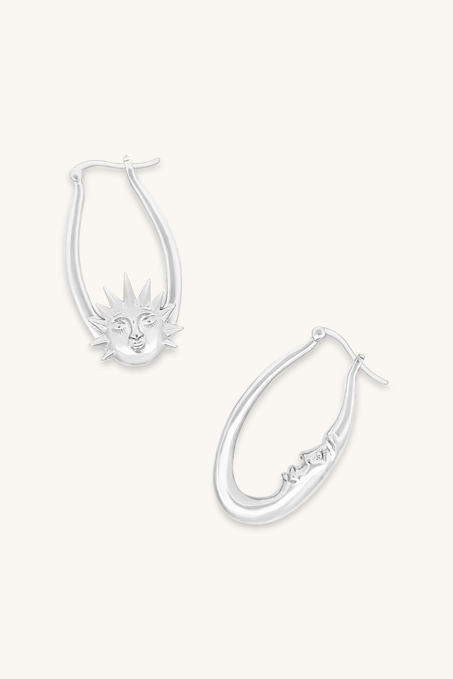 Day & Night Hoop Earrings - Silver