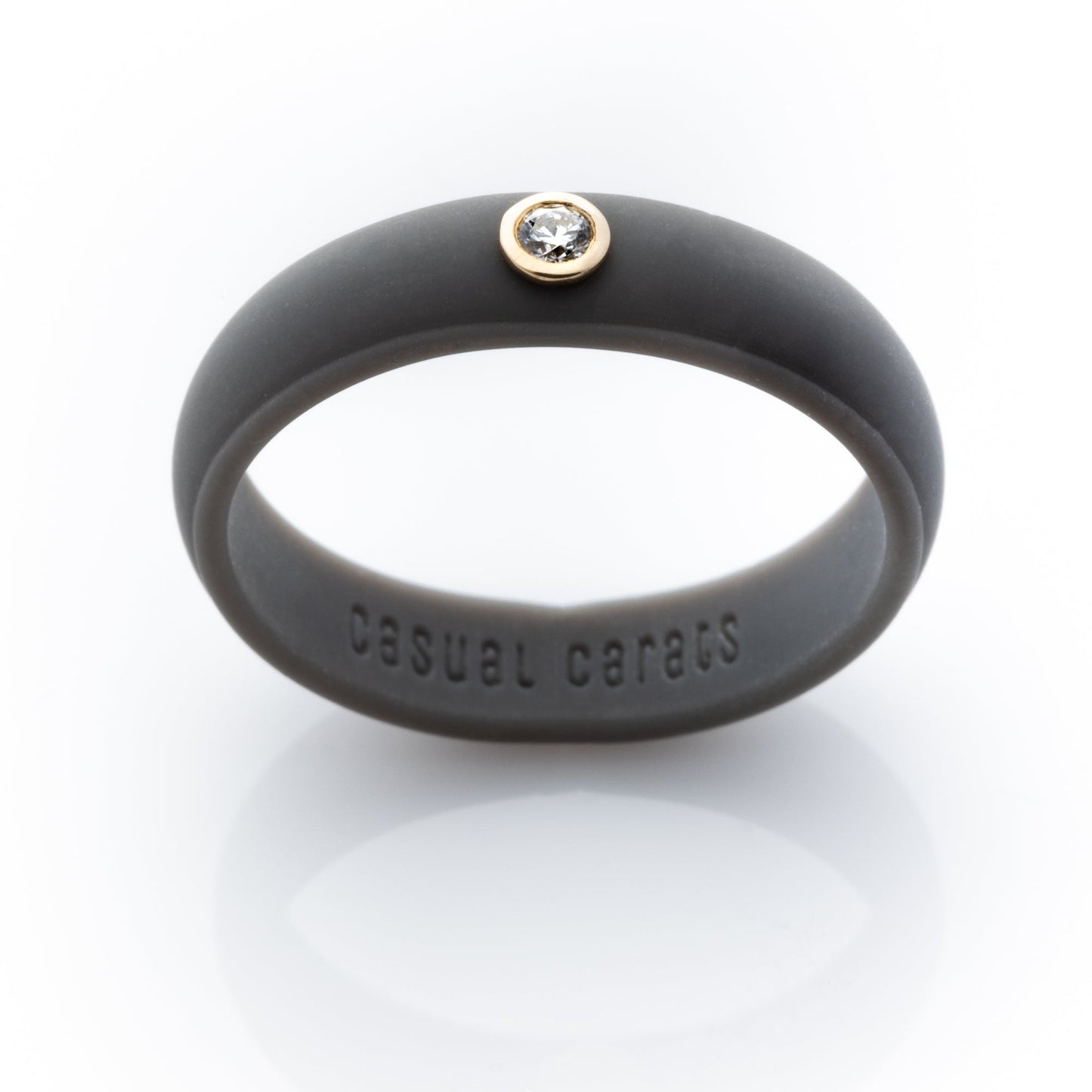 Stone Gray Diamond Silicone Ring