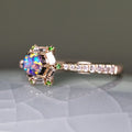 The One - Black Opal, Baguette Cut Diamond, Tsavorite Engagement Ring 14K Gold