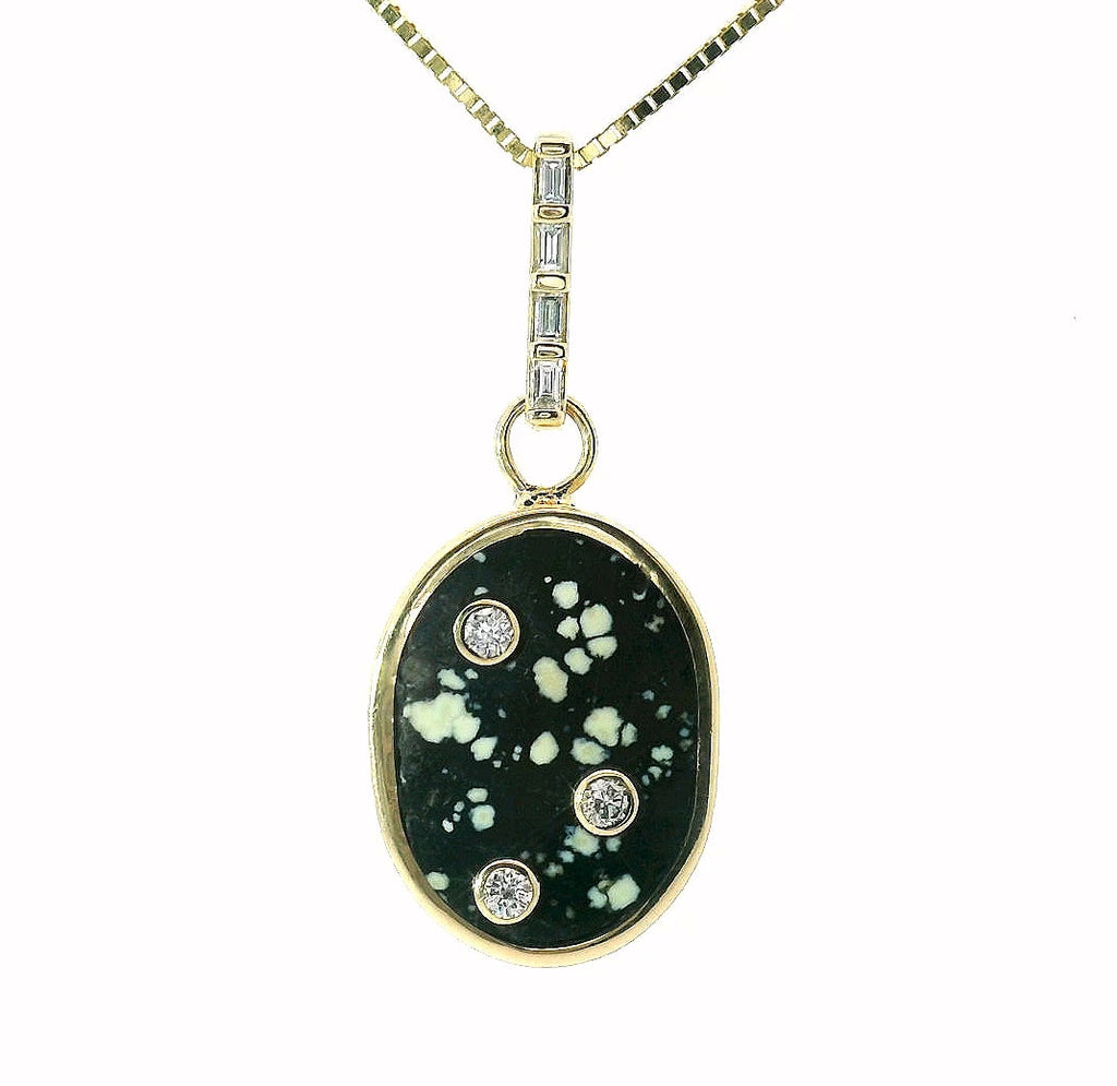 Large Reversible Pendant - No. 8 Turquoise, New Lander Turquoise & White Diamonds