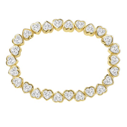 Stretchy Bezel Heart Bracelet