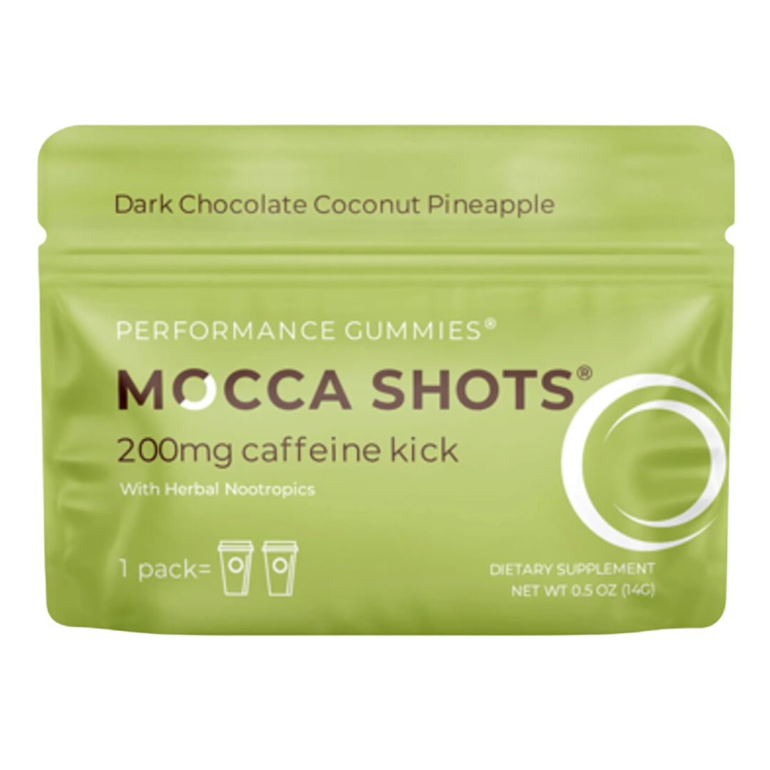 Mocca Shots Energy Gummies with Caffeine | 12-Pack - Coconut Pineapple