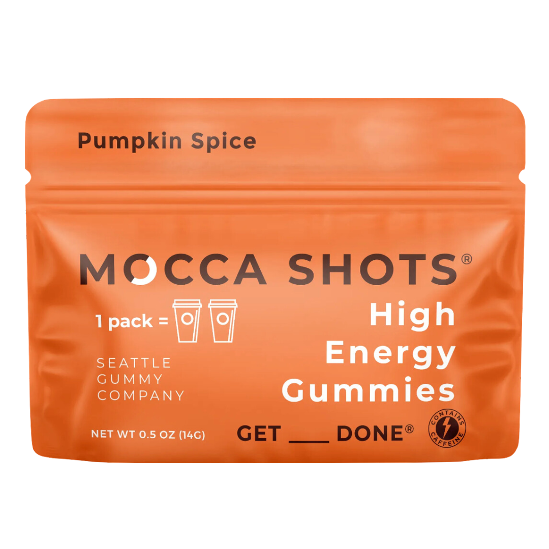 Mocca Shots Energy Gummies with Caffeine | 12-Pack - Pumpkin Spice