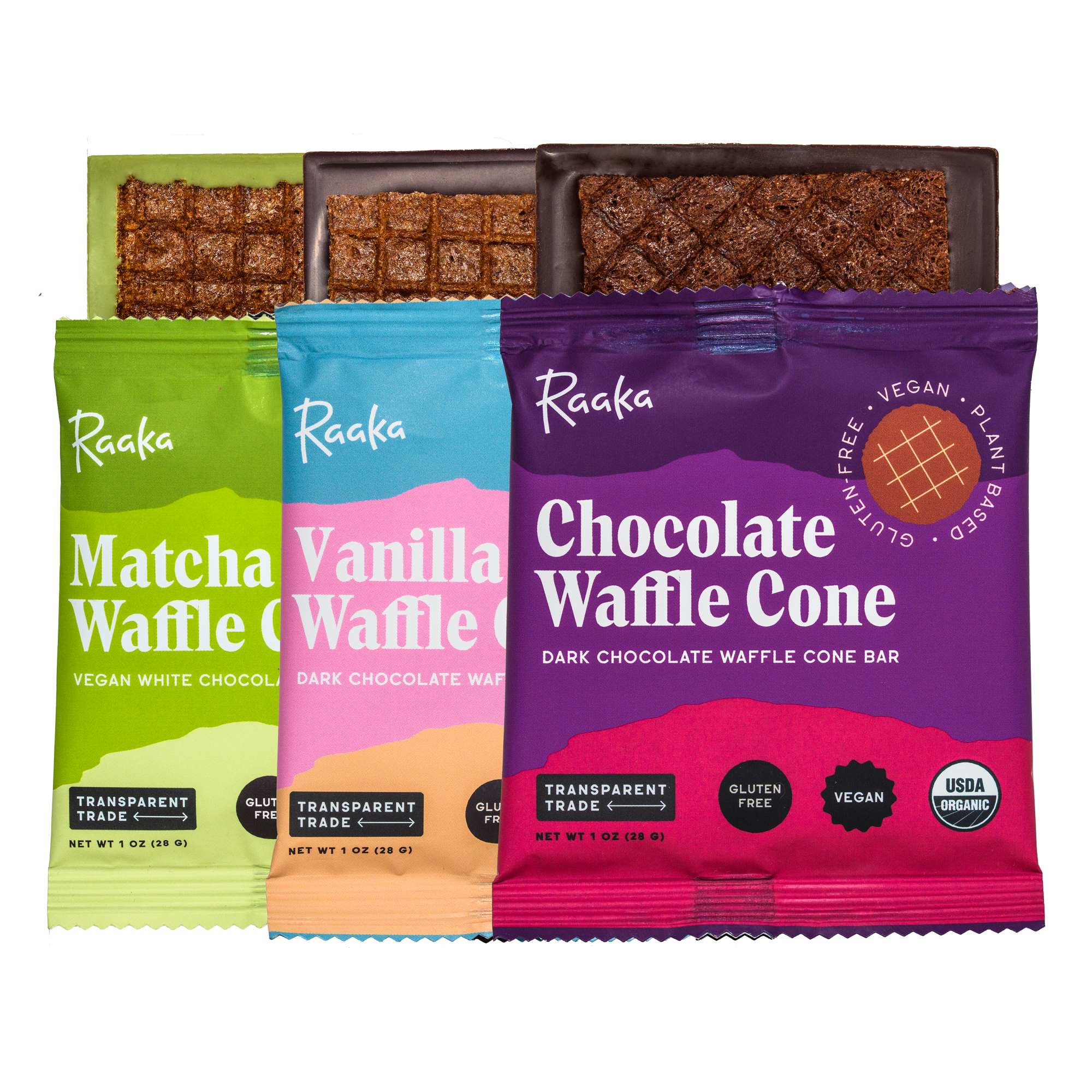 Waffle Cone Variety Three Bars - Raaka Chocolate