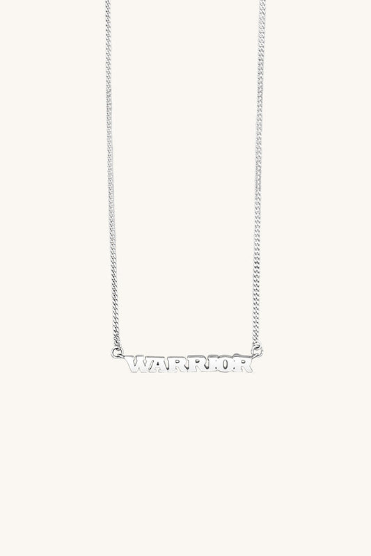 Warrior Script Necklace - Silver