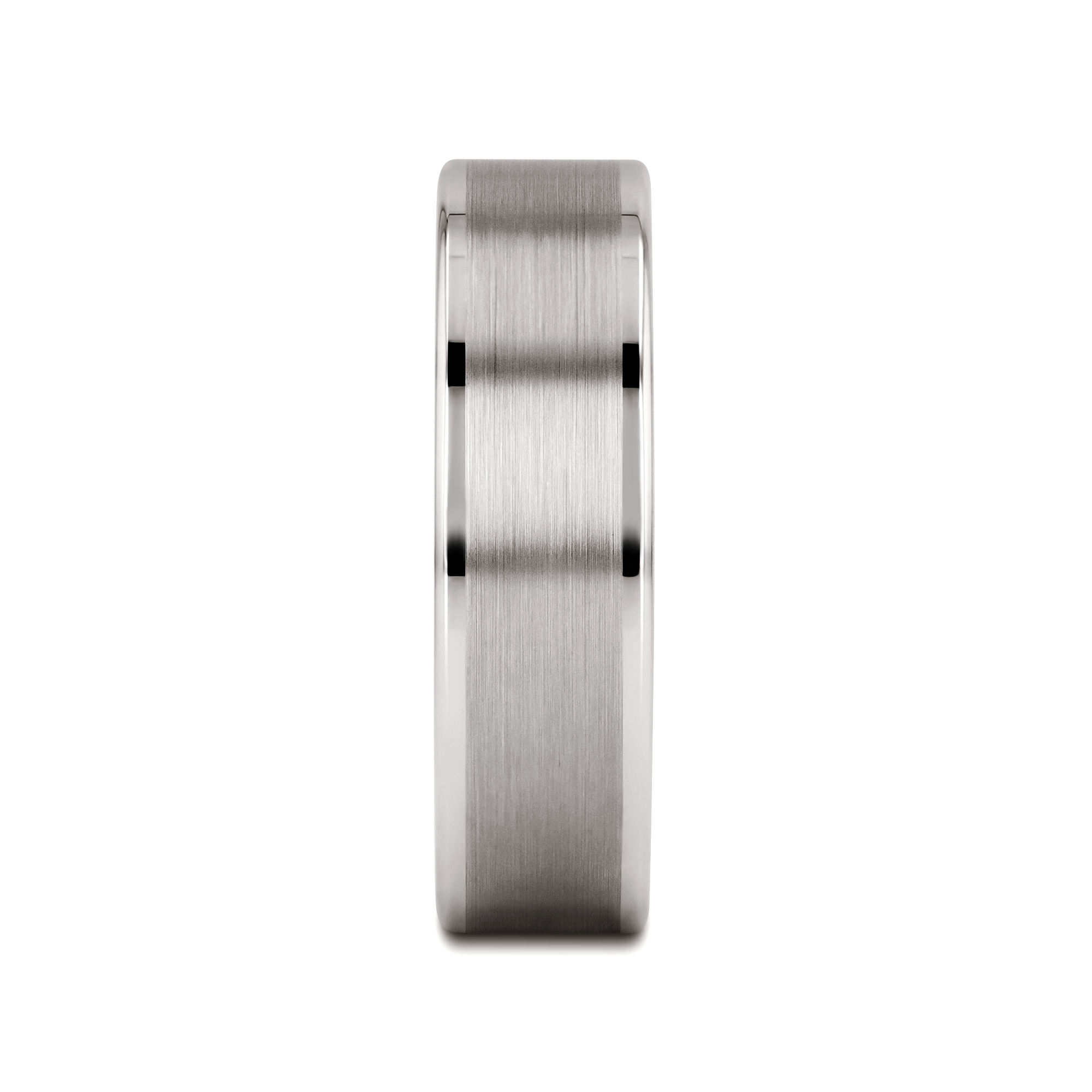 WAYNE Flat White Tungsten Wedding Band with Brushed Finished Center - 4mm - 8mm