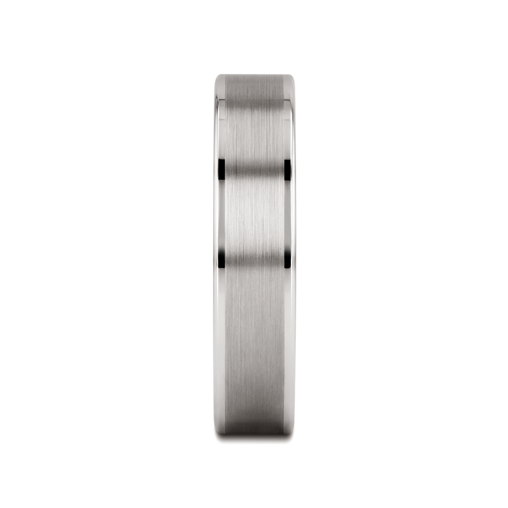 WAYNE Flat White Tungsten Wedding Band with Brushed Finished Center - 4mm - 8mm