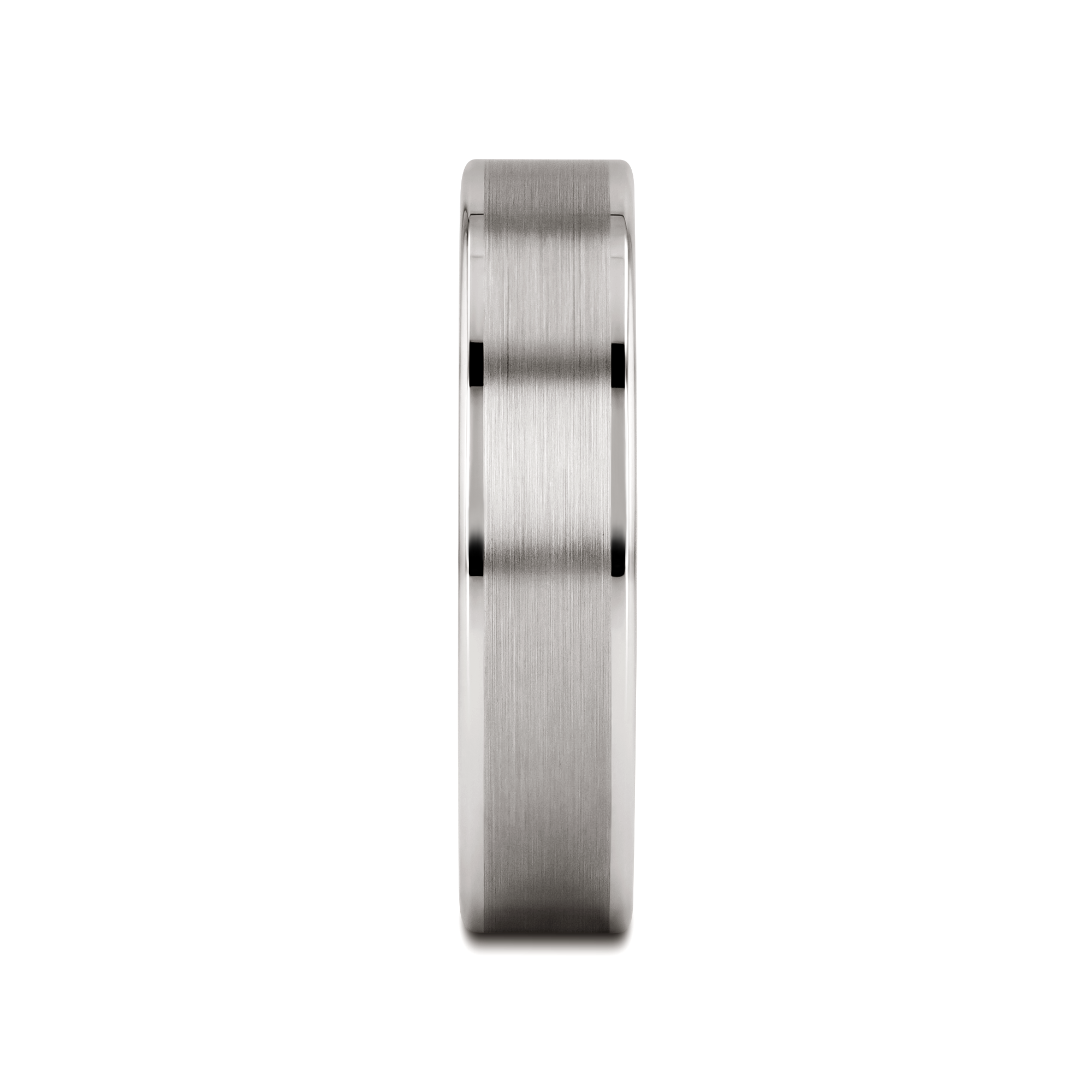 WAYNE Flat White Tungsten Wedding Band with Brushed Finished Center - 4mm - 8mm