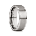WAYNE Flat White Tungsten Wedding Band with Brushed Finished Center - 4mm - 8mm