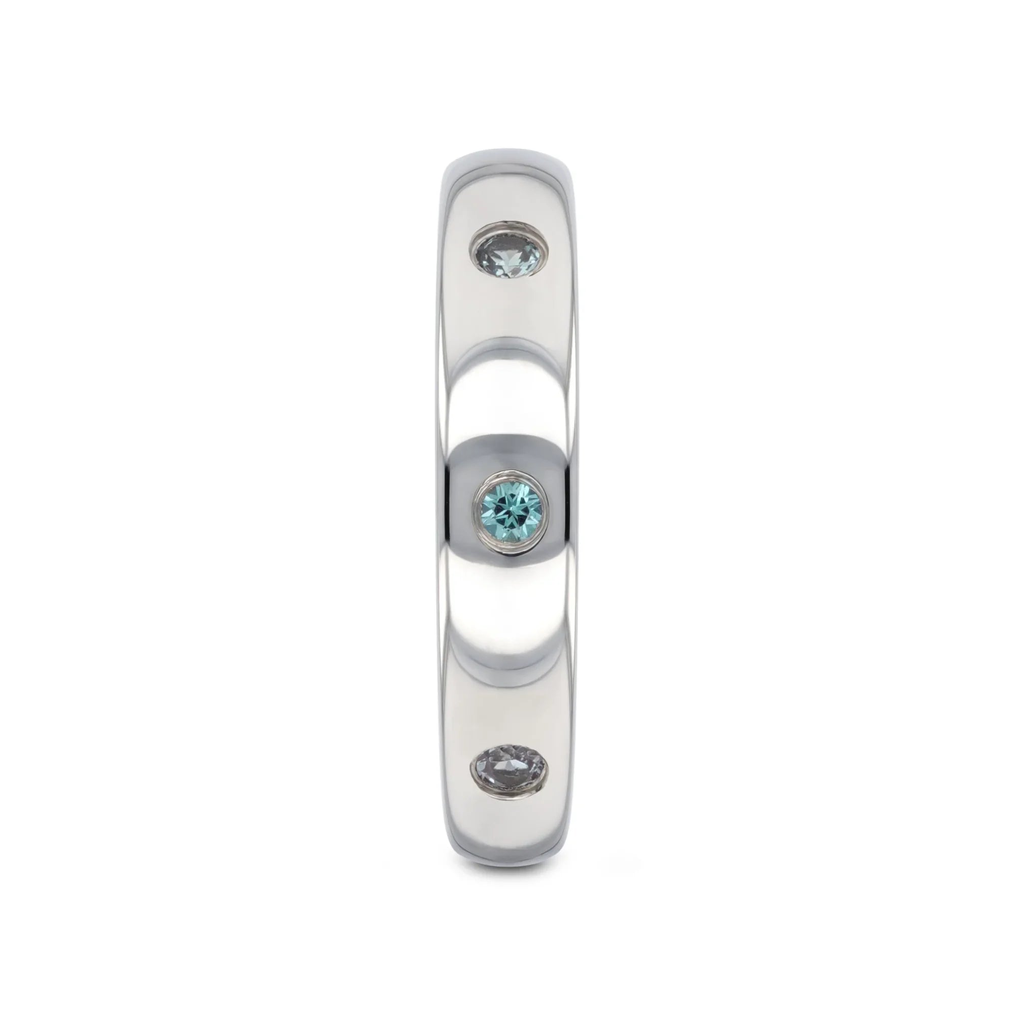 ALEX Polished Domed Tungsten Carbide Ring with Alexandrite Setting - 4mm