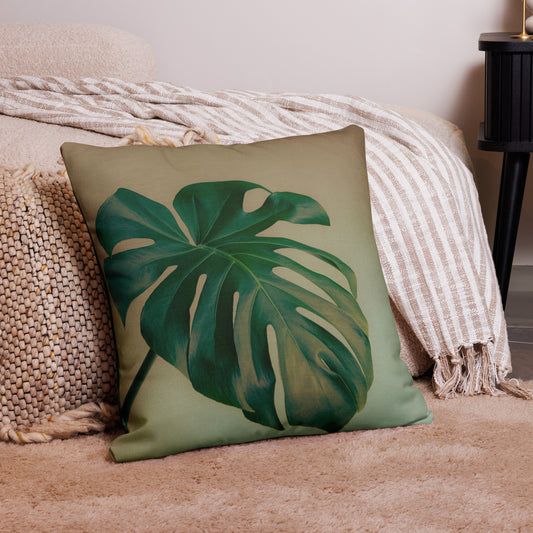 Premium Pillow; Monstera Single