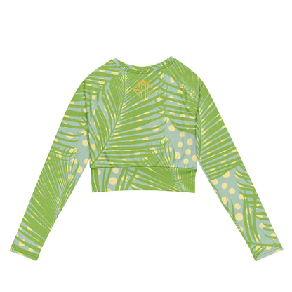 Recycled long-sleeve crop top