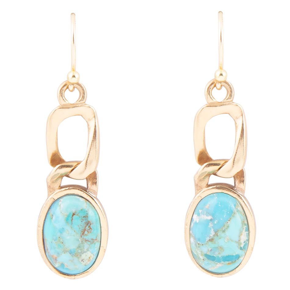 Athena Blue Turquoise Golden Earring