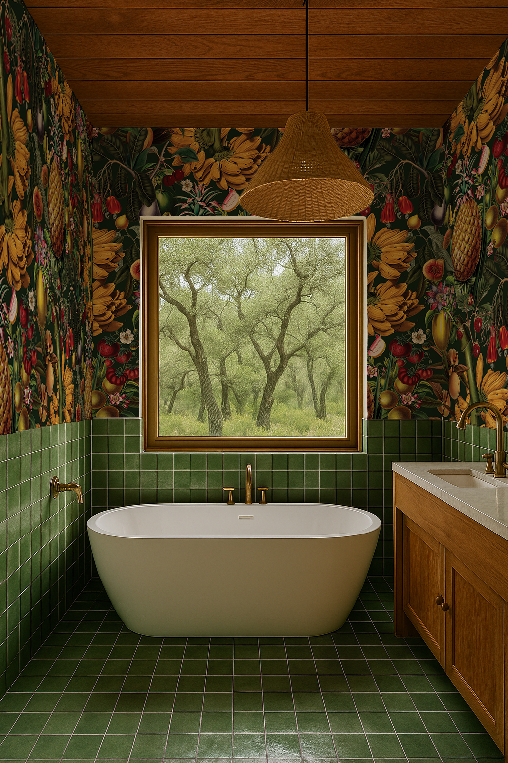 Juicy Fruit Wallpaper, dark green