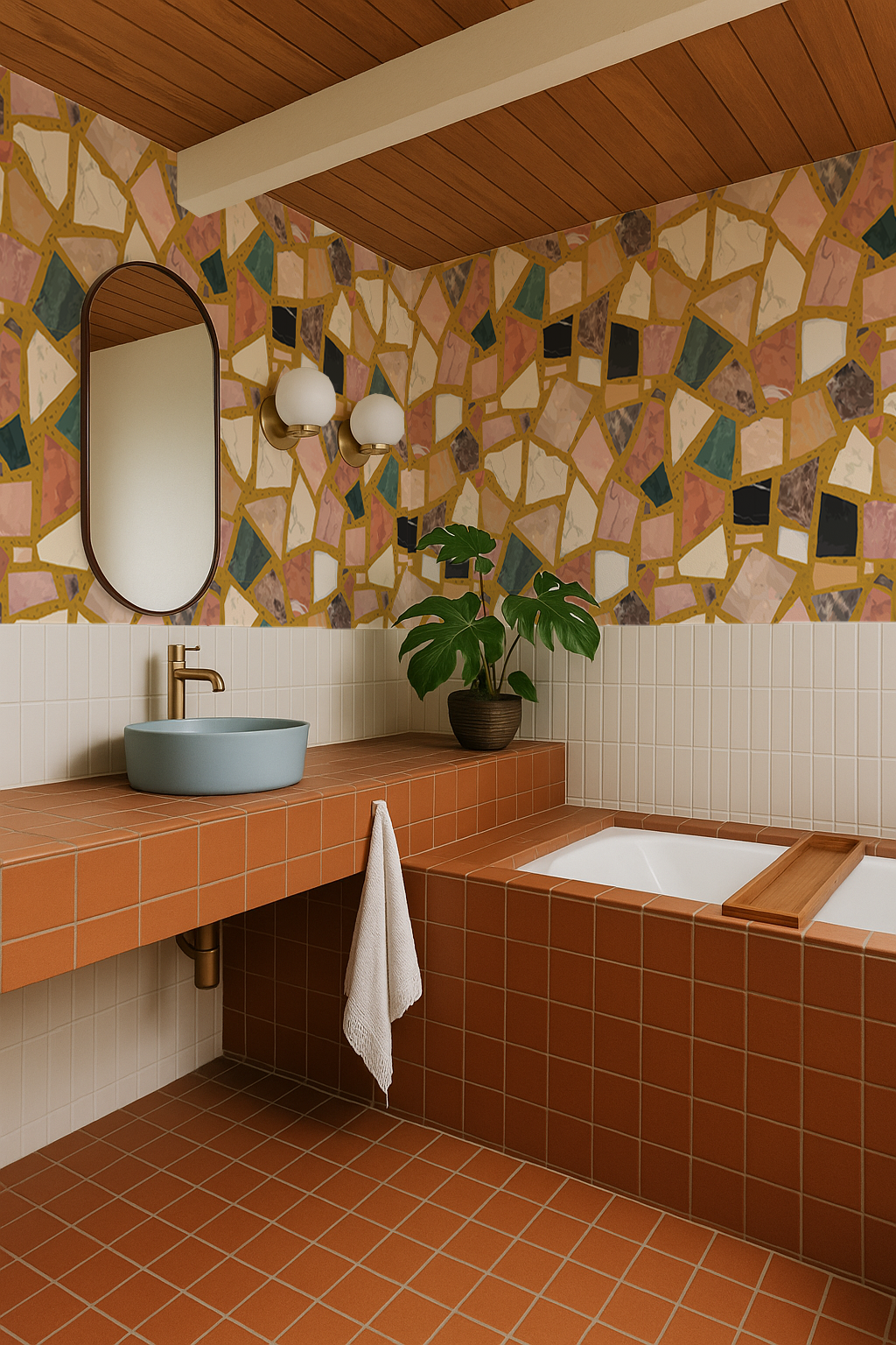Dolce Terrazzo Wallpaper, peach