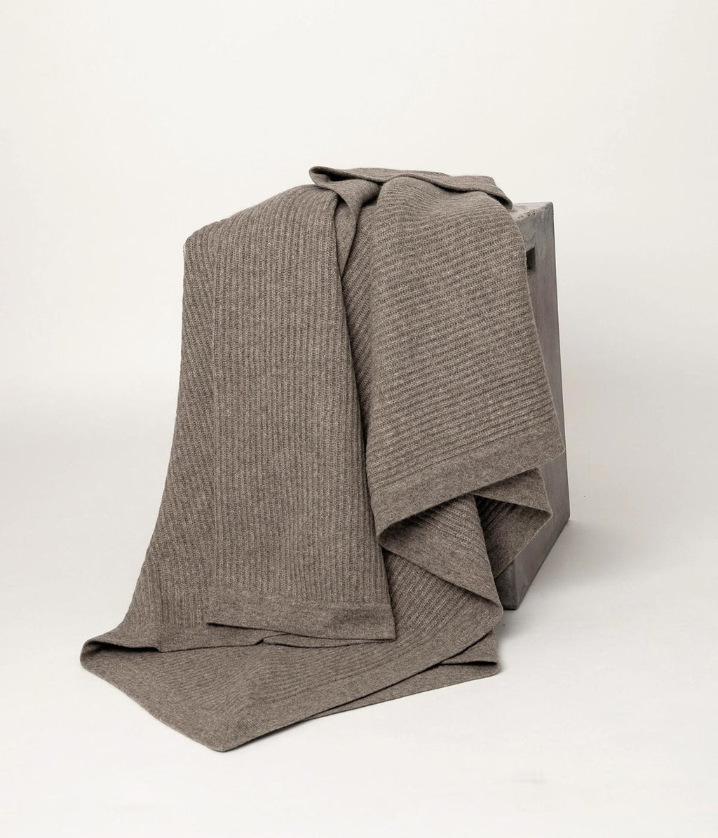 Platinum Yak Down Fisherman's Knit Throw