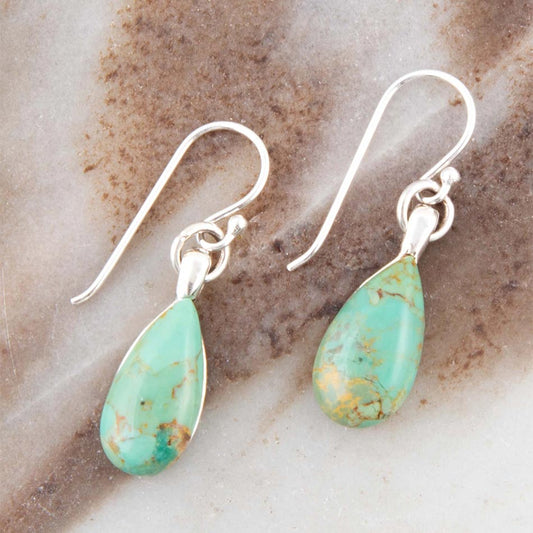 Bold Blue Turquoise and Sterling Silver Drop Earrings