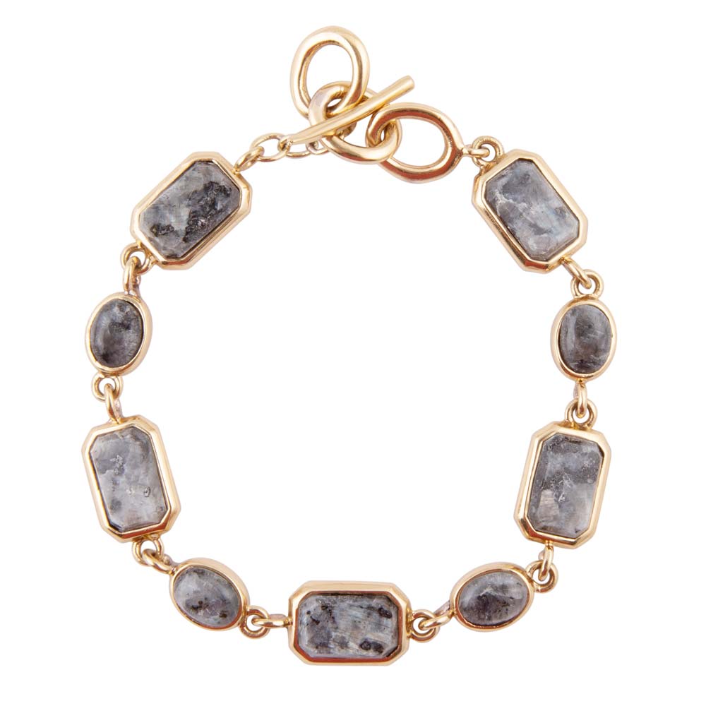Bold Labradorite and Bronze Toggle Bracelet