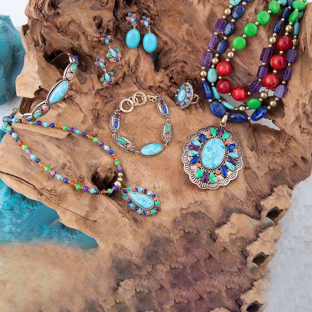 Concho Colourfull Golden Link Bracelet