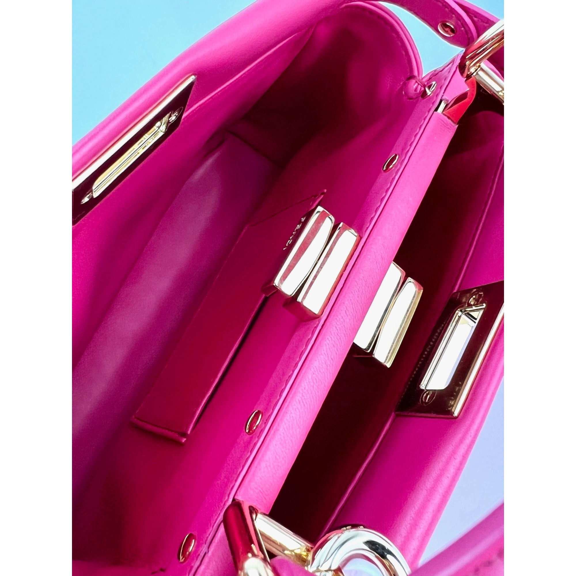 Fendi Mini Peekaboo Pink Leather Hand Shoulder Bag
