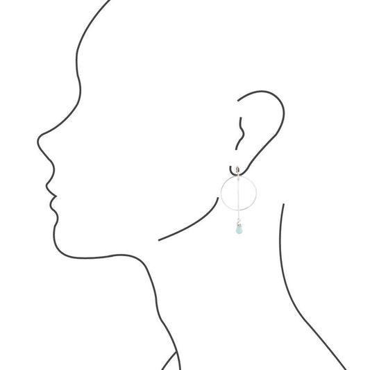 Sterling Silver and Blue Turquoise Drop a Line Earrings