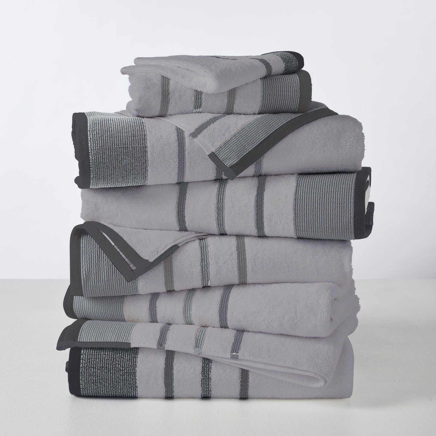 Decorative Cotton Stripe Bath Towel Set - Noelle Collection