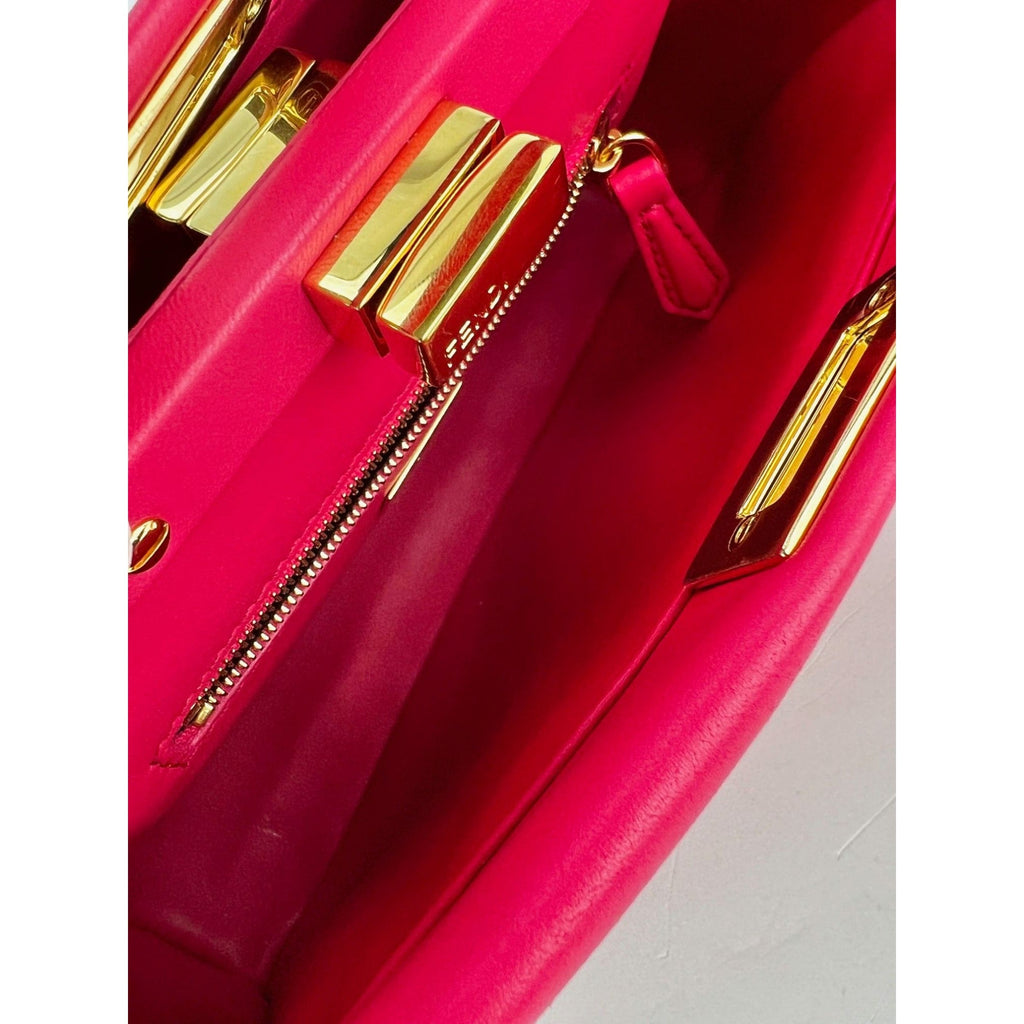 Fendi Mini Peekaboo Pink Leather Hand Shoulder Bag