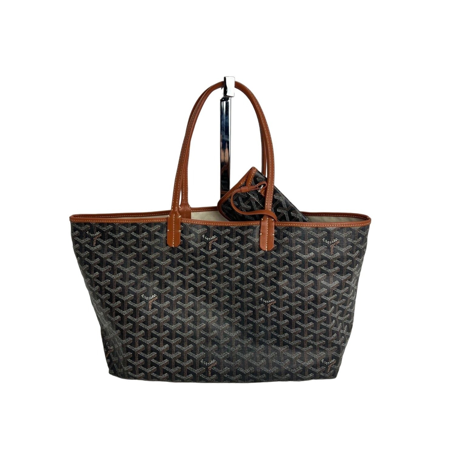 GOYARD St. Louis Goyardine PM Black Tote Bag