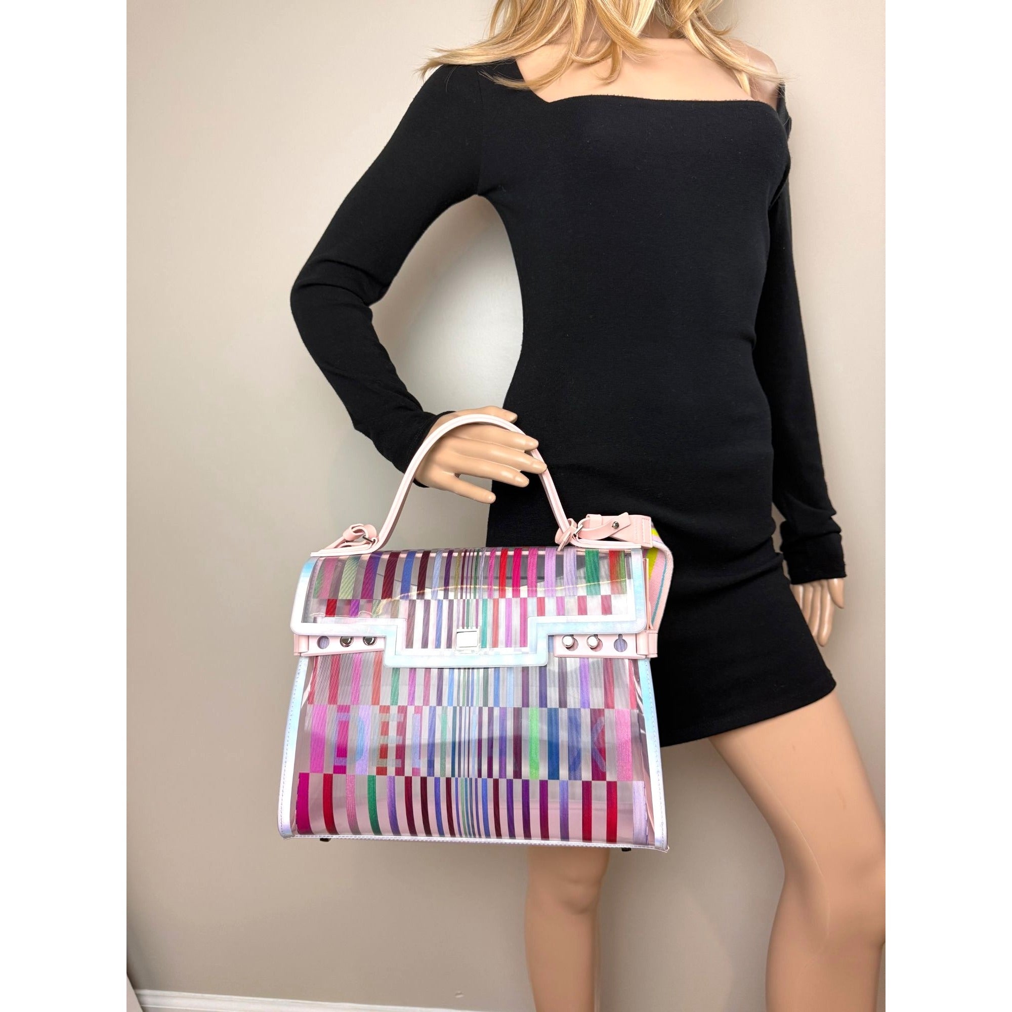 Delvaux PVC Tempete The Eye Catcher Multicolor Satchel Bag