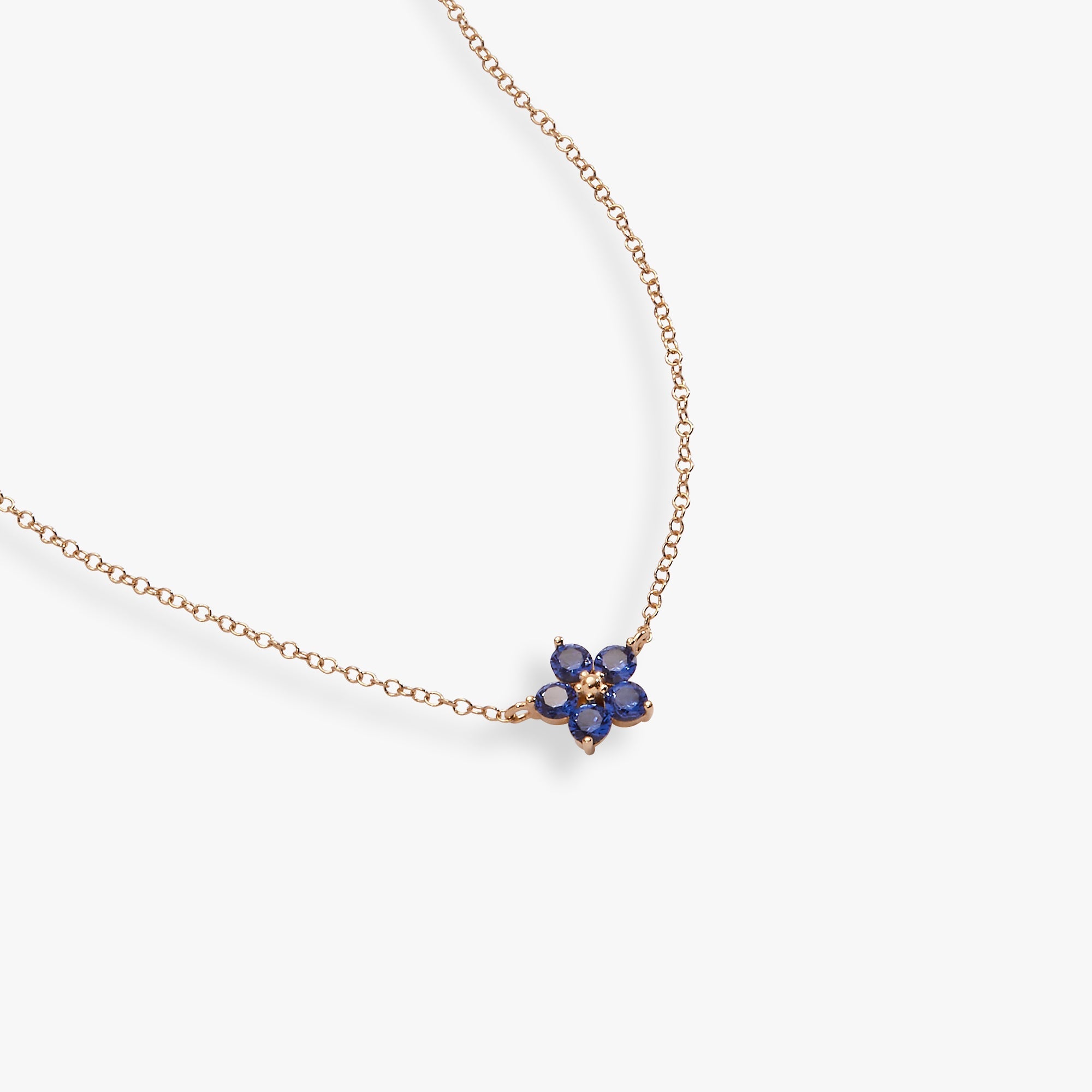 Crystal Forget-Me-Not Flower Necklace