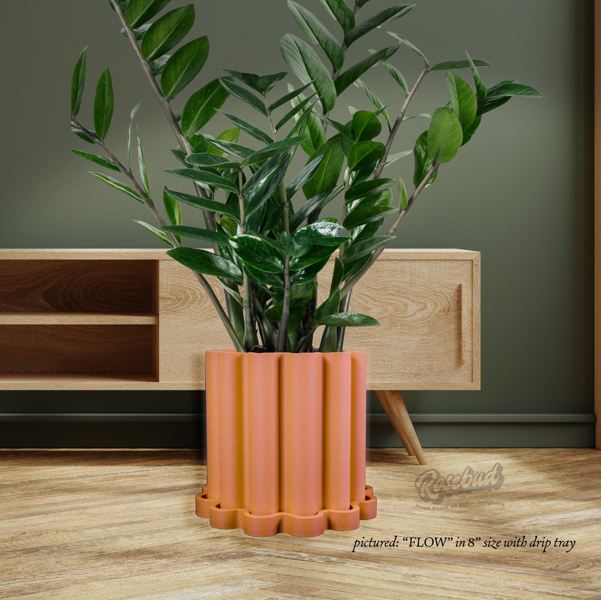 Funky Flow Planter with Drainage and Unique Tray