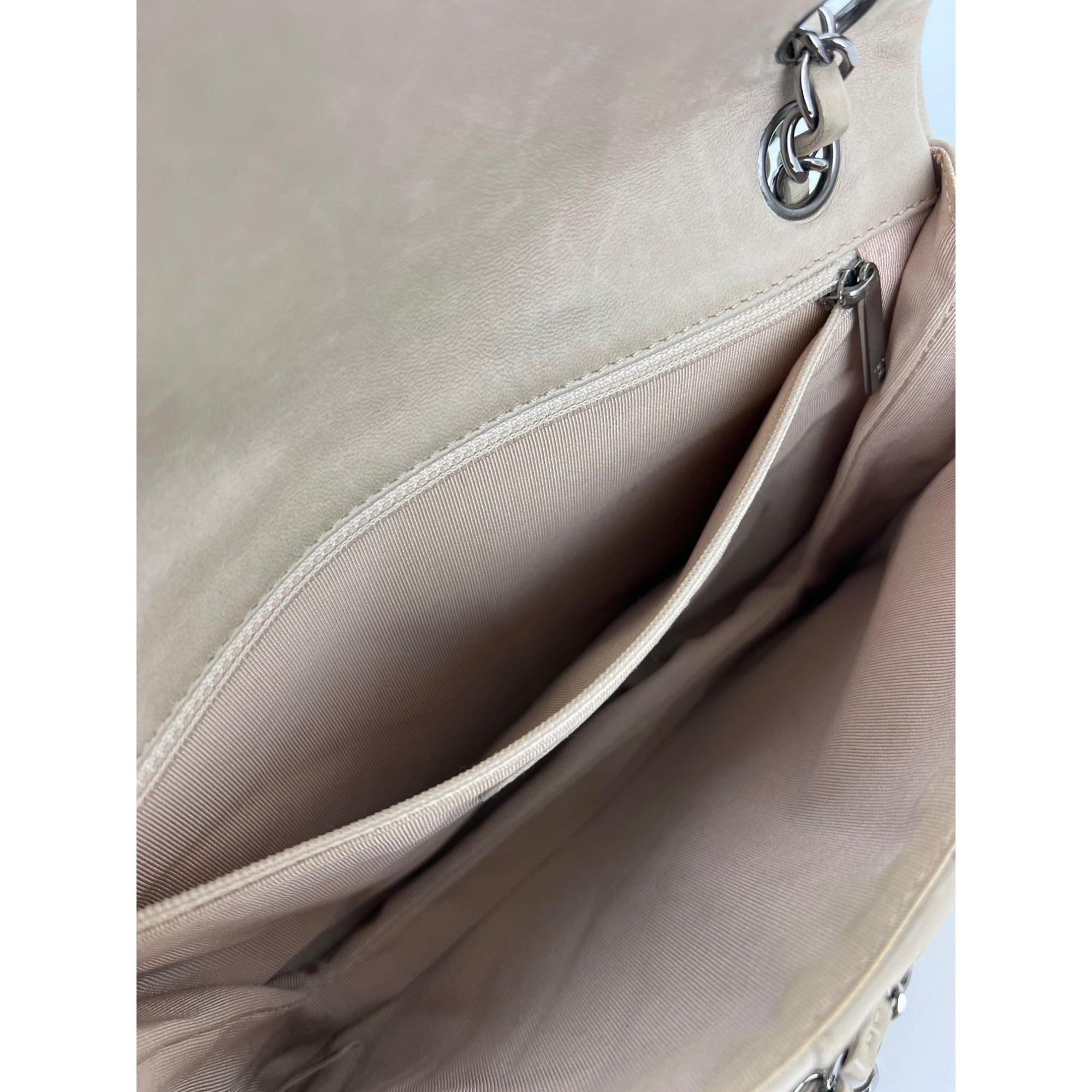 Chanel Lambskin Quilted Pile Ou Face Flap Beige Clair Shoulder Bag