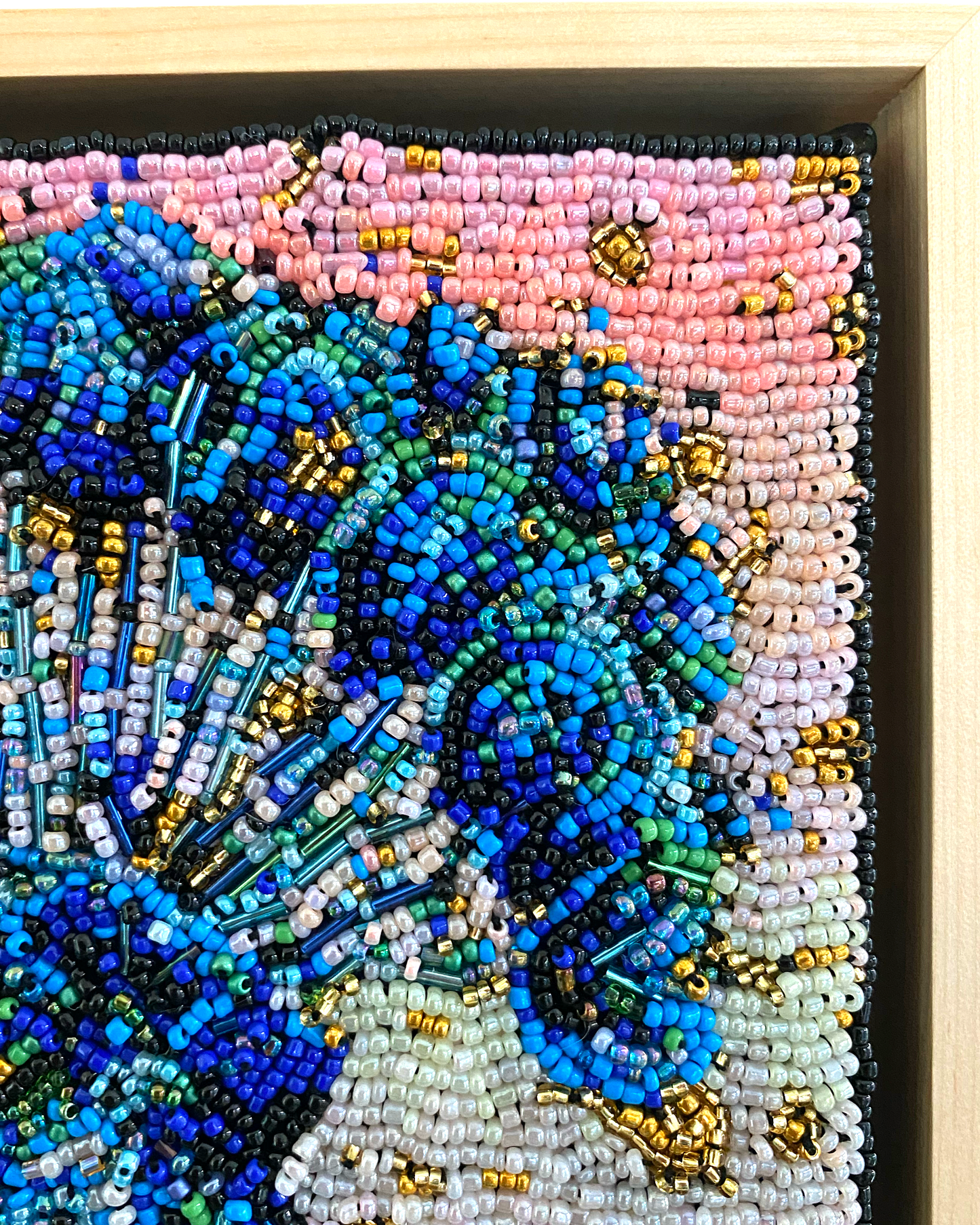 Golden Hour Peacock ( Fully Beaded Artwork )