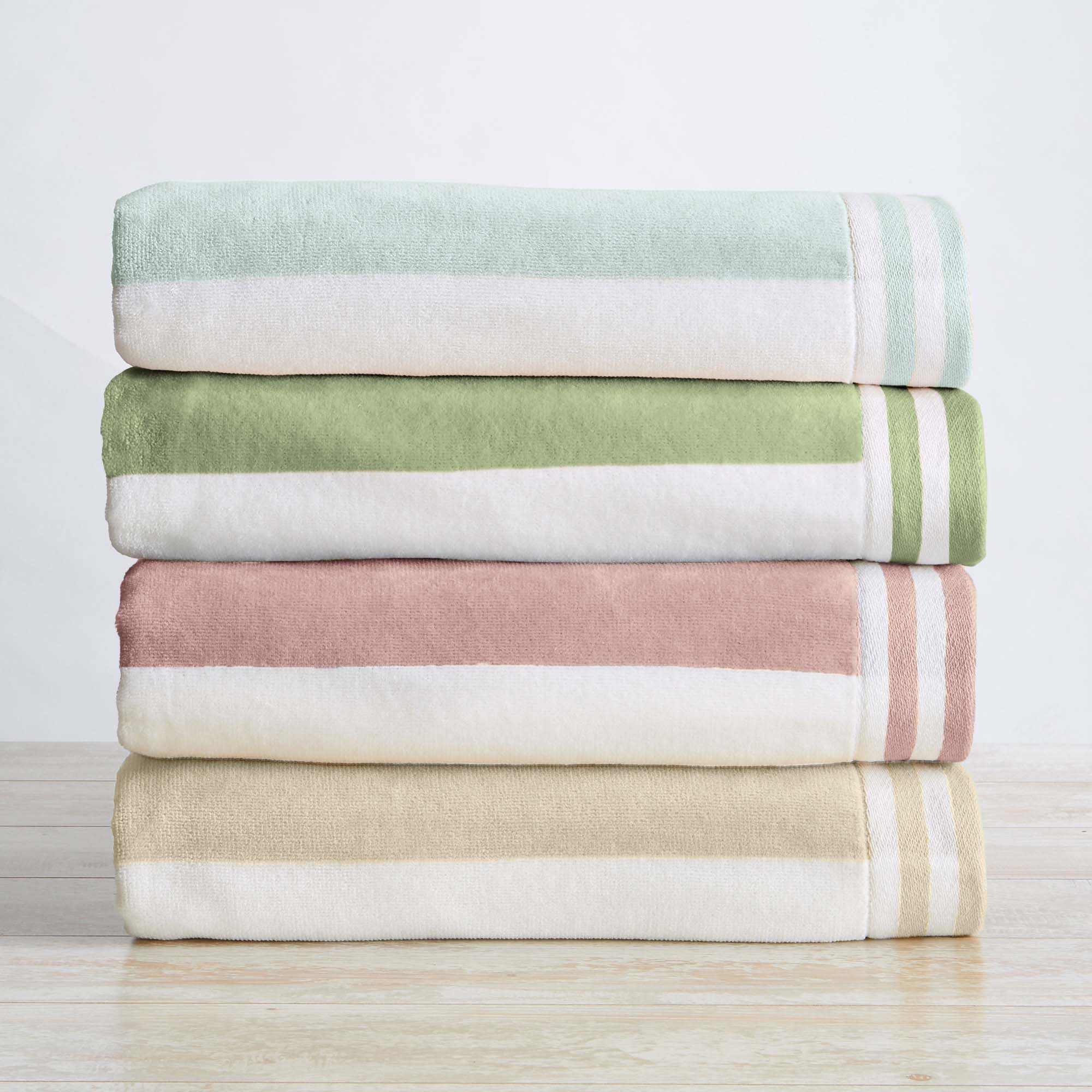 4 Pack Striped Cabana Beach Towel - Edgartown Collection