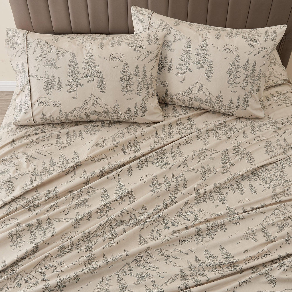 4-Piece Lodge Microfiber Sheet - Mountain Ridge Collection
