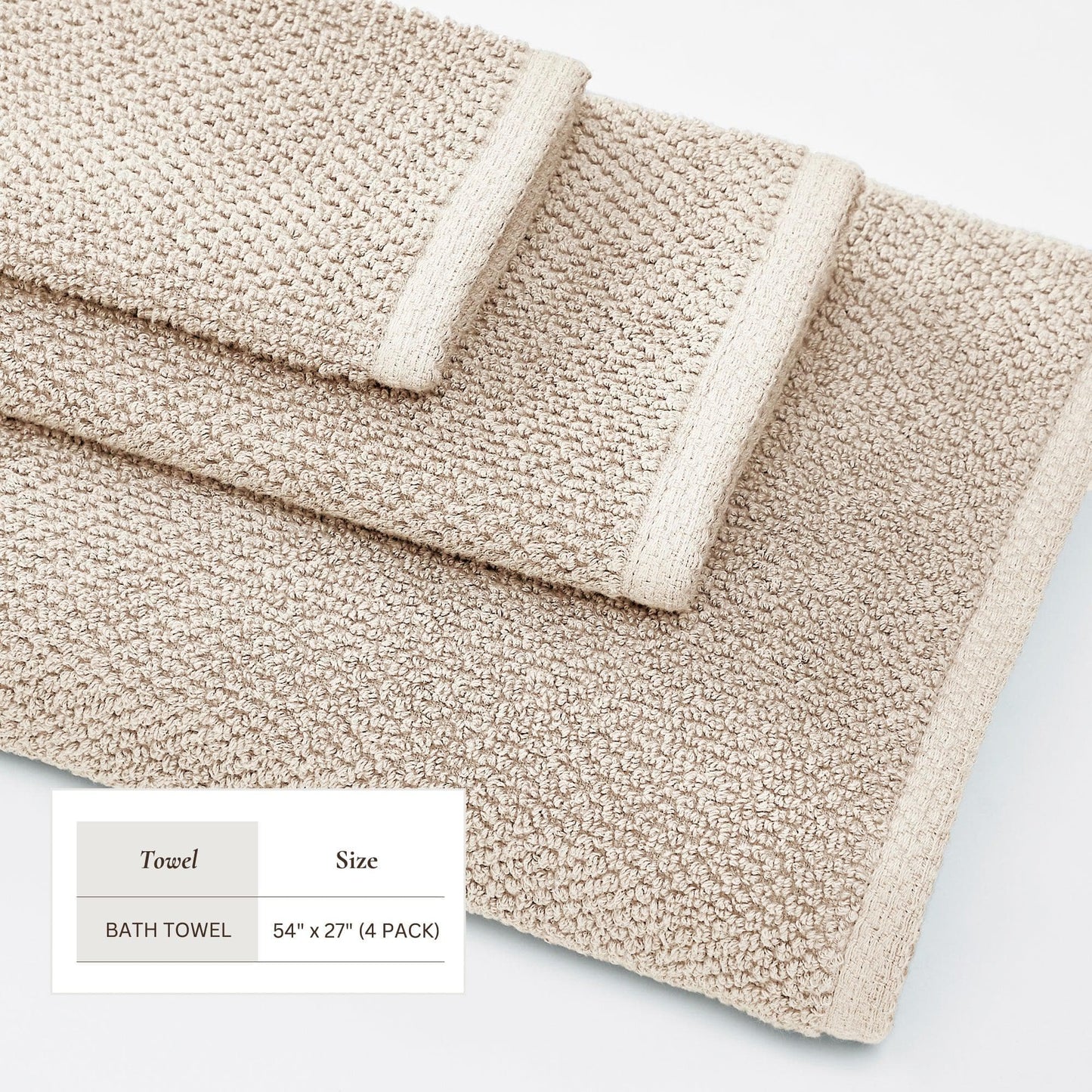 Cotton Textured Bath Towel Set - Acacia Collection